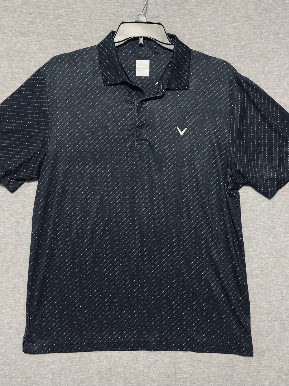 Callaway Shirt Mens Large Black Opti-Dri Short Sleeve Polo Golf Active